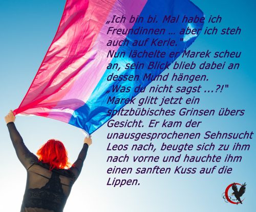 Woman,Holding,The,Bisexual,Rainbow,Flag,With,The,Blue,Sky Woman holding the Bisexual Rainbow Flag with the blue sky in the background